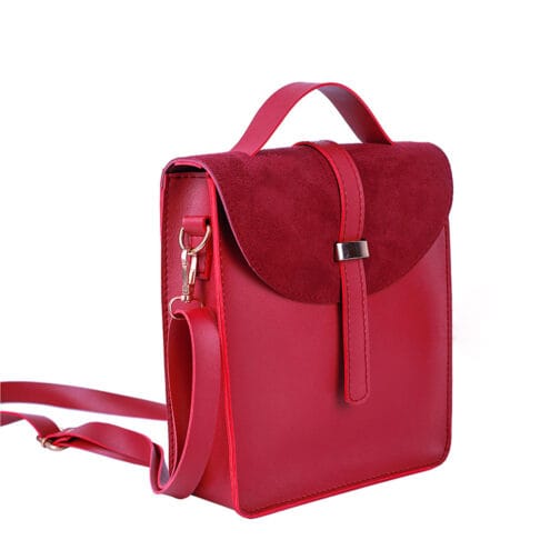 Maroon Velvet Crossbody Bag - Image 2