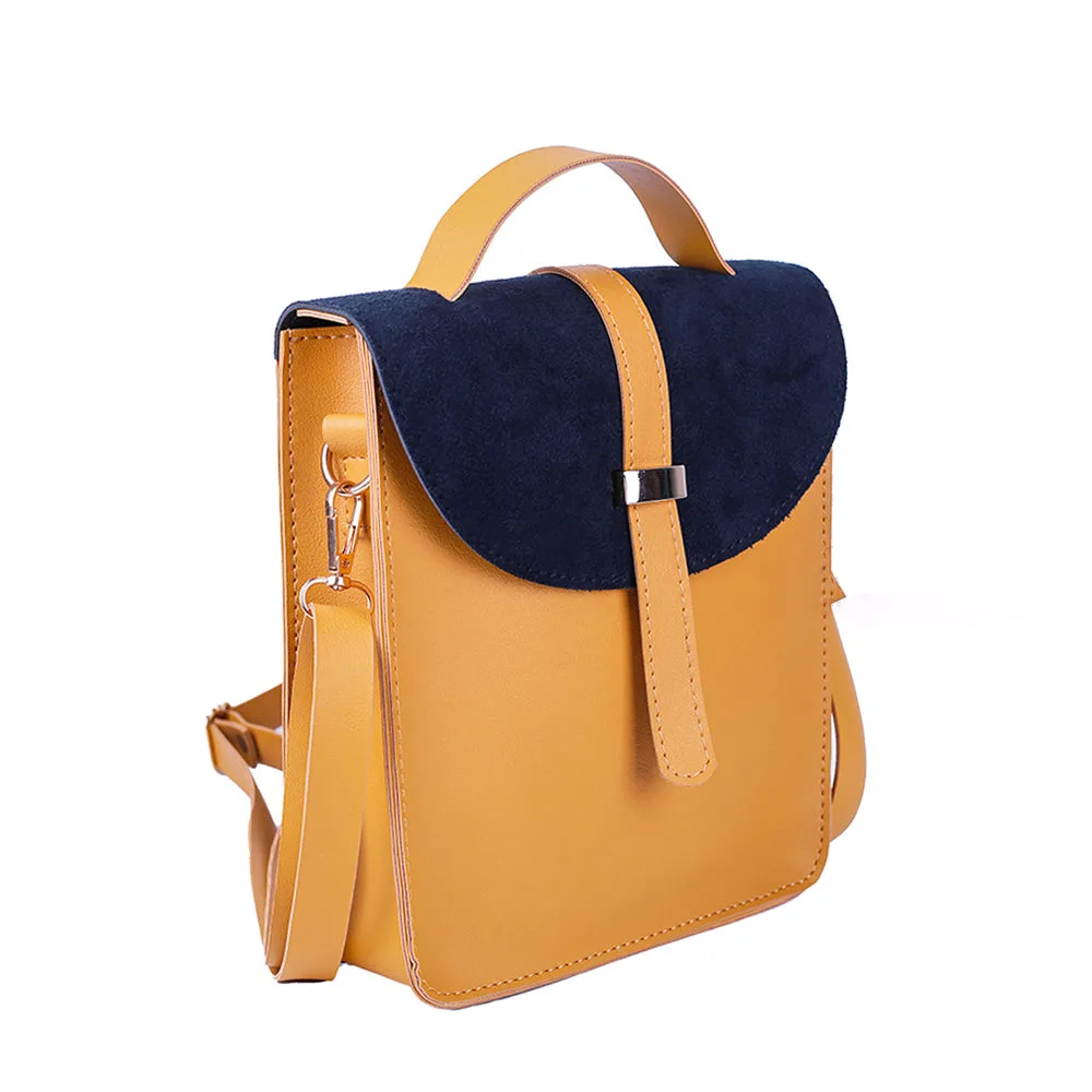 Mustard Velvet Crossbody Bag - Image 2