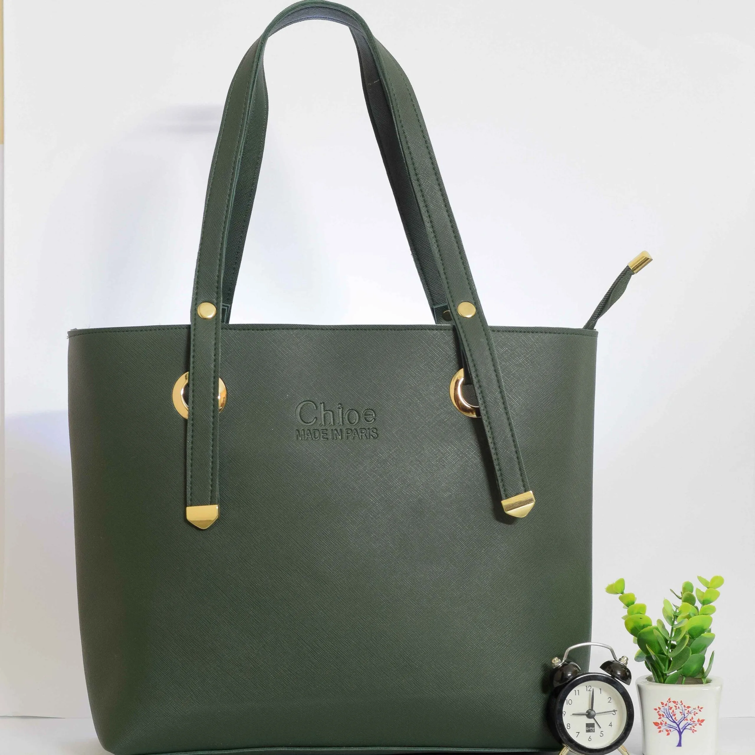 Green Iconic Shoulder Tote Bag