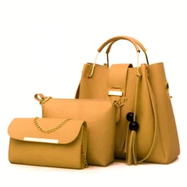 Russet Brown Luxury 3-Piece Shoulder Bag